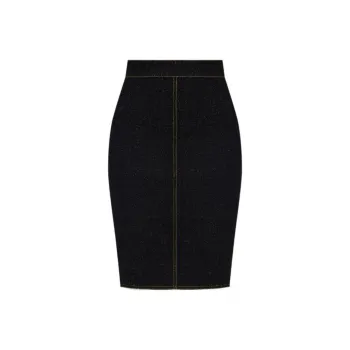 Alaia High waisted Denim Midi Skirt