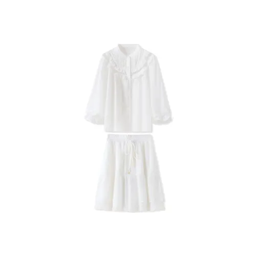 CHARM PICK Skirt Set Women's White