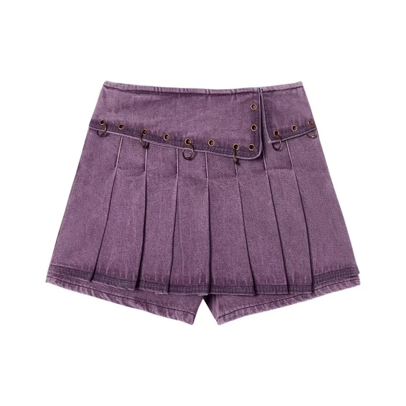 LA CRAWFISH Denim Short Skirts Women's-0