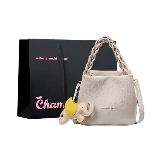 Champion Cub PU Crossbody One Shoulder Handbag Women's Black/Silver/Blue/Pink/Ecru-17
