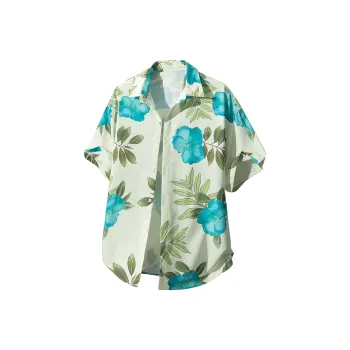UF9193 Shirts Unisex Blue Bud And Emerald Leaf