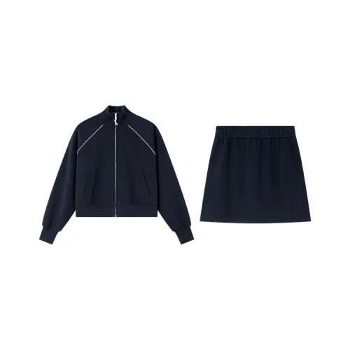 VIMLY Skirt Set Women's Navy Blue
