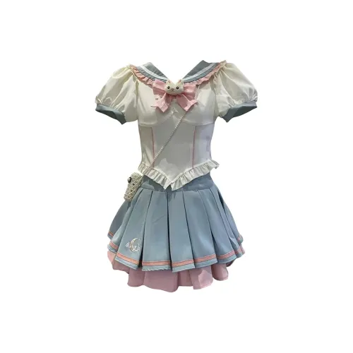 Incolore Skirt Set Women's White Blue
