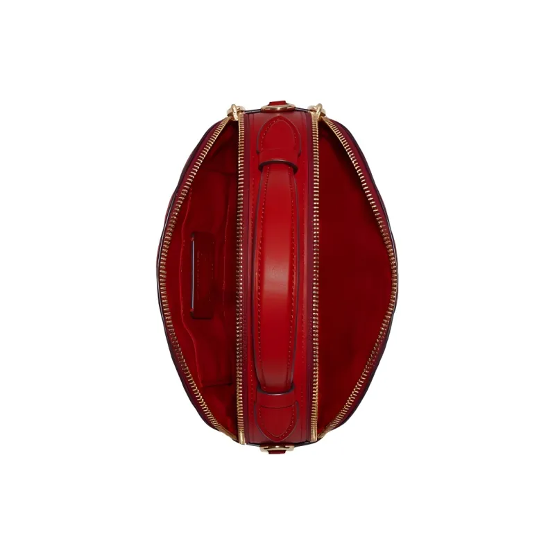 COACH Serena Lambskin Leather Dome Bag, Shoulder Bag, Crossbody Bag, Handbag Trumpets Women's Red-2