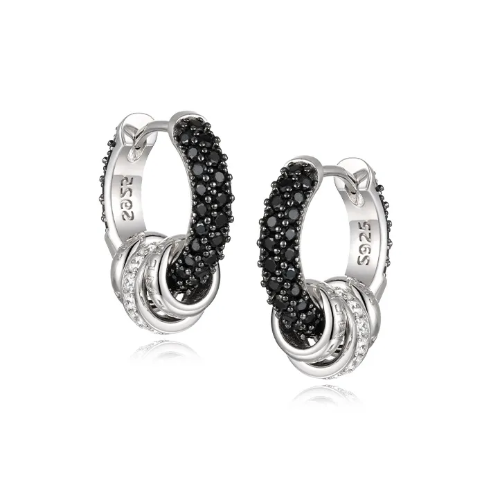 IDEAGEMER 925 Sterling Silver Earrings Men's-0