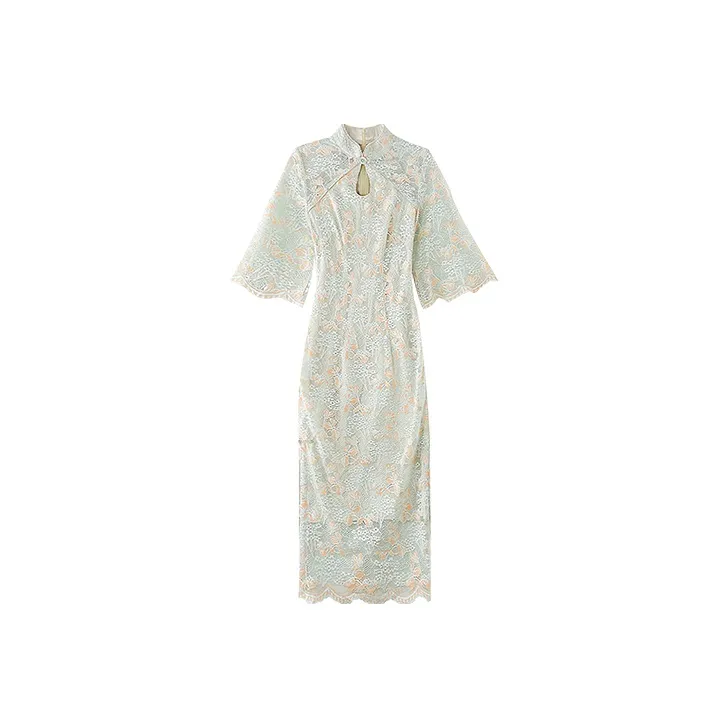 JINYE ORIENTAL Cheongsam Women's Light Aqua Green-0