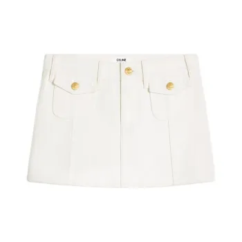 CELINE SS24 Denim Short Skirts Women's White