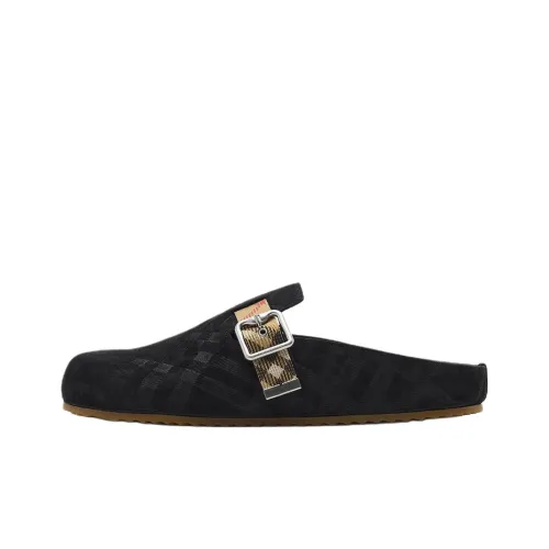 Burberry Closed Toe Slippers Men's Black