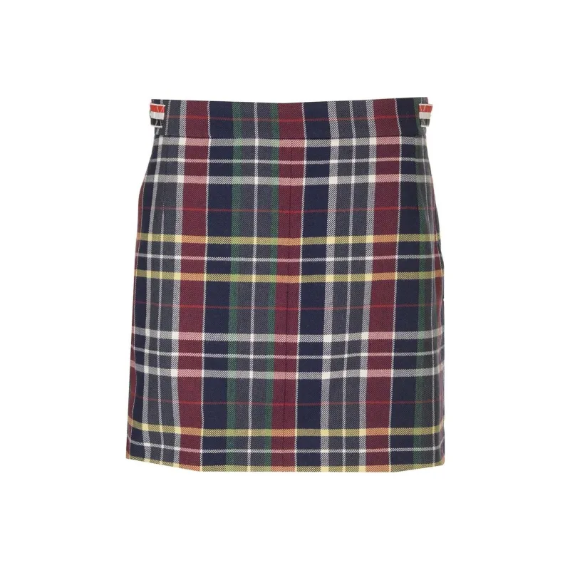 THOM BROWNE Rwb Stripe Detailed Checked Mini Skirt-0