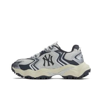 MLB New York Yankees Anti Slip Wear Resistant Low Top Chunky Sneakers Unisex Charcoal Gray