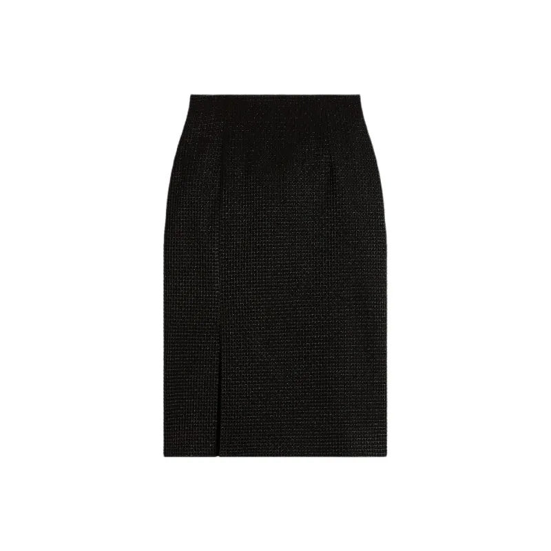 SCANLAN THEODORE Tinsel Gingham Skirt Casual Long Skirts Women's Black-0