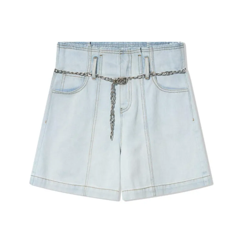 COVERINS Denim Shorts Women's Light Blue-0