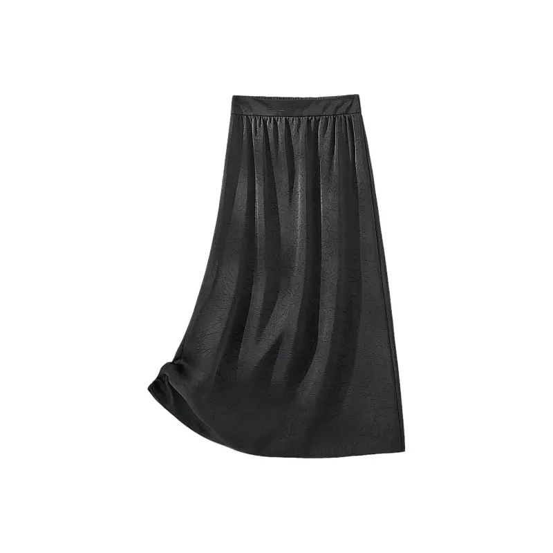 IHIMI Casual Long Skirt Women's Black-0