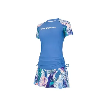 ZOKE SS23 Two Piece Swimsuits Women's Lake Blue Pink White Floral