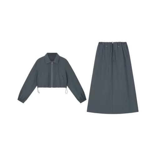 VIMLY Skirt Set Women's Dark Gray
