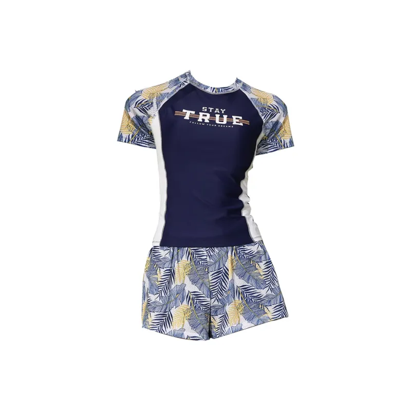 Hao Zhilang Two Piece Swimsuits Women's Dark Blue-0