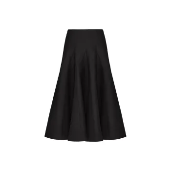 Valentino Crepe Couture Flared Midi Skirt
