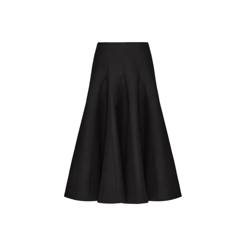 Valentino Crepe Couture Flared Midi Skirt-0