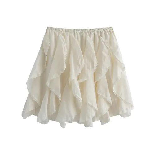 ONEPASS Casual Short Skirts Women's Ecru