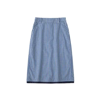 CYCLE DOCUMENT Casual Short Skirts Women's Blue White Small Plaid