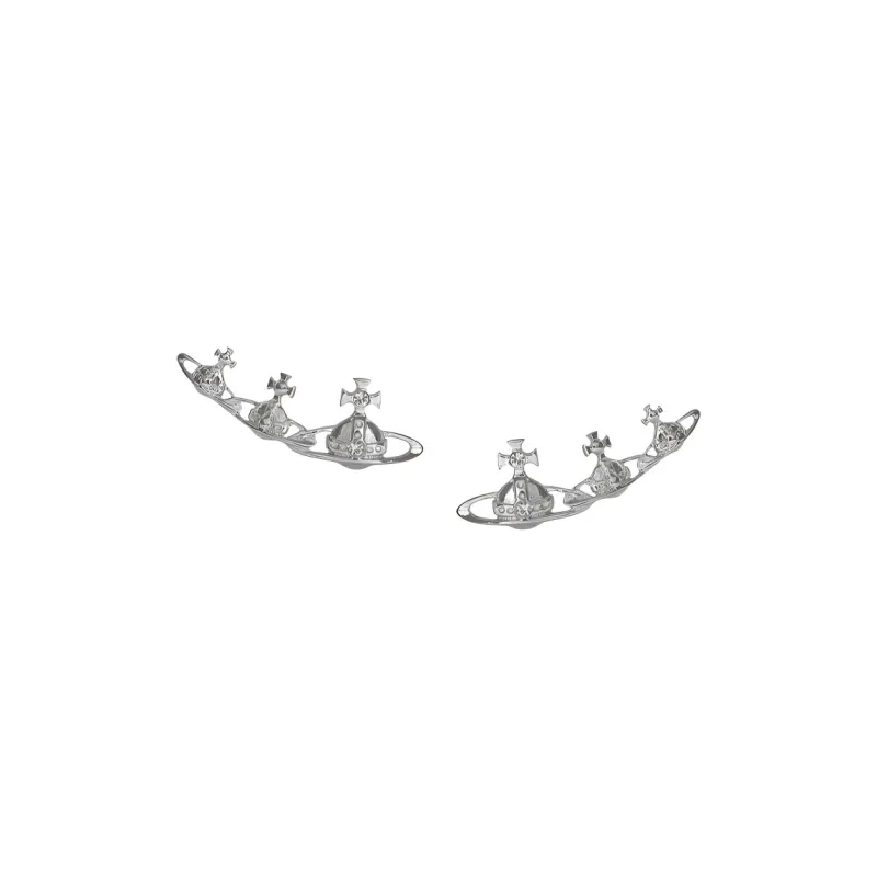 Vivienne Westwood Brass Crystal Earrings Women's Silver-0