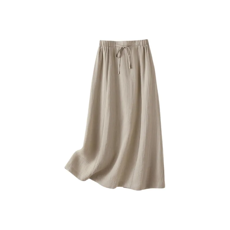 IHIMI Casual Long Skirt Women's Ancient Apricot-0