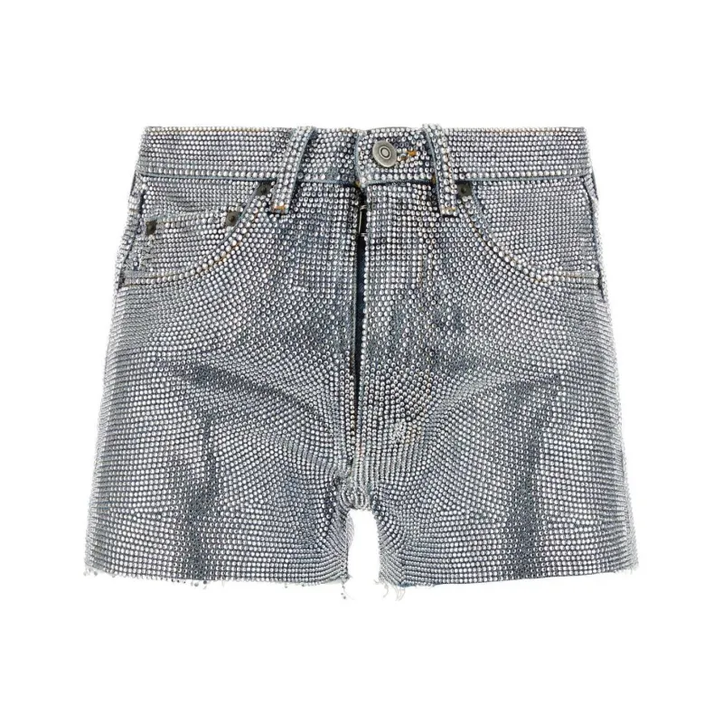 Maison Margiela Rhinestone embellished Cotton Shorts-0
