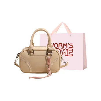 Worm's Home PU Bowling Bag, Shoulder Bag, Handbag Women's Multicolor