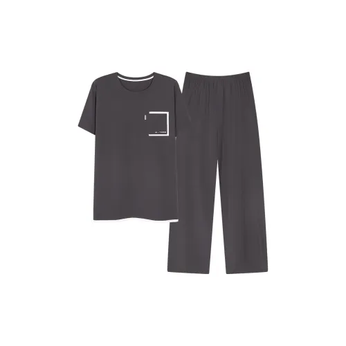 Floating Light Islands Pajama Set Men's Dark Gray