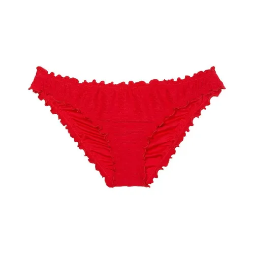Victoria's Secret Active Mix & Match Ruffle Cheeky Bikini Bottom/red Swimming Shorts Women's Lipstick Color