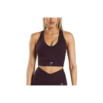 GYMSHARK CROP MESH TANK Sport Vests Women's Plum Brown