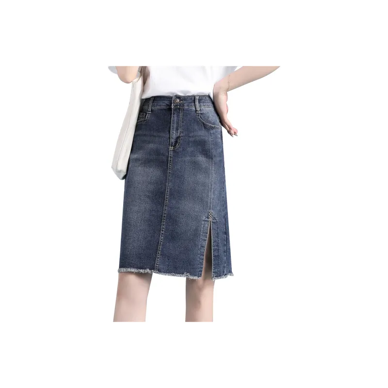 JEANSWEST Denim Short Skirts Women's Dark Blue-0