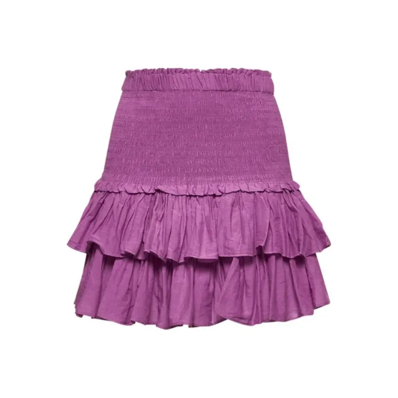 ISABEL MARANT ETOILE Naomi Smocked Ruffled Hem Skirt-0