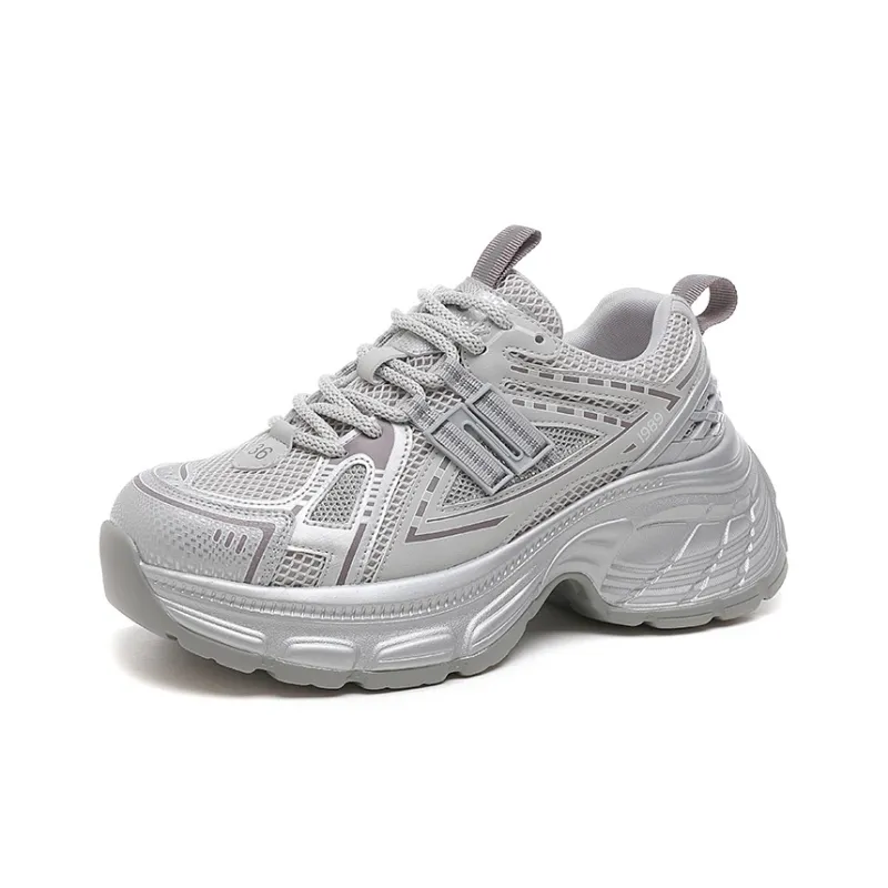 LINGPAO Height Increasing Low Top Chunky Sneakers Women's-1