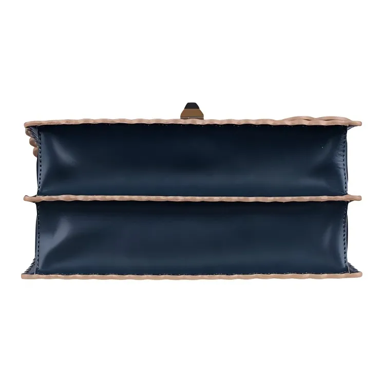FENDI Kan I Leather Shoulder Bag, Crossbody Bag, Handbag Women's Blue-1