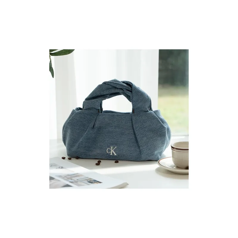 CALVIN KLEIN Fabric Handbag Medium Size Women's Denim Light Blue-2