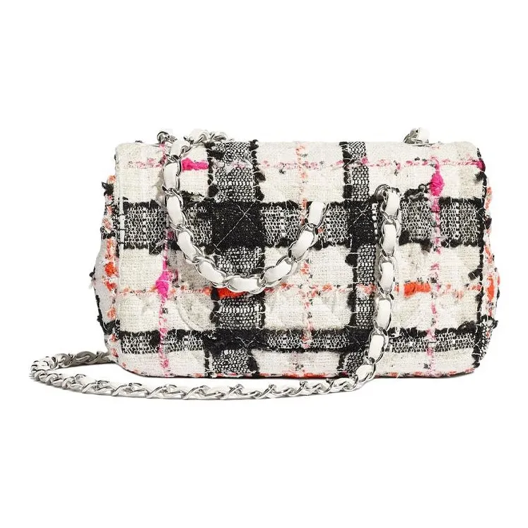 CHANEL Canvas Flap Bag, Chain Bag, Crossbody Bag, Shoulder Bag Women's Multicolor-1
