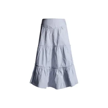 ZAVK Casual Long Skirt Women's Yin Blue
