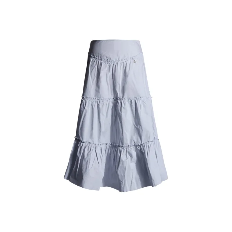 ZAVK Casual Long Skirt Women's Yin Blue-0