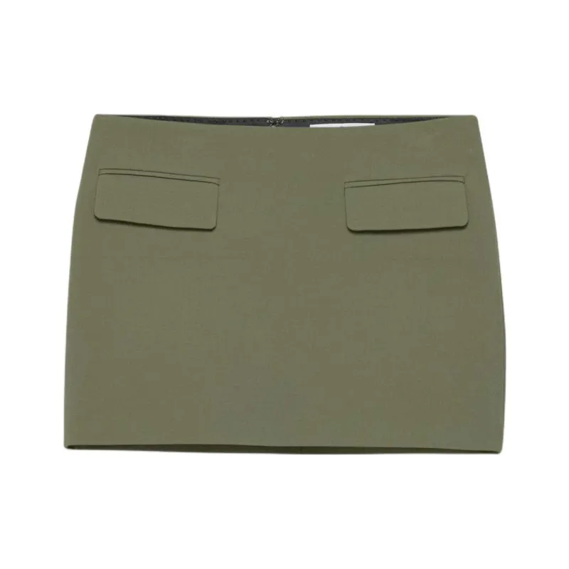 ARITZIA Babaton Stationery Skirt Casual Short Skirts Women's Army Green/Army Green-0