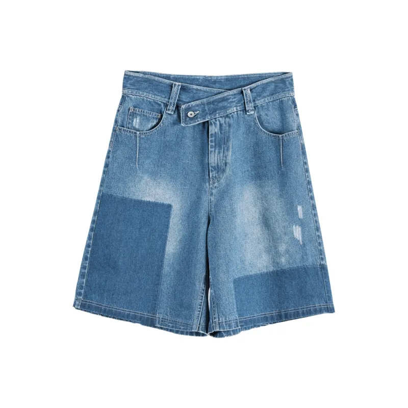 Rizhuo Denim Shorts Women's Wilderness Blue-0