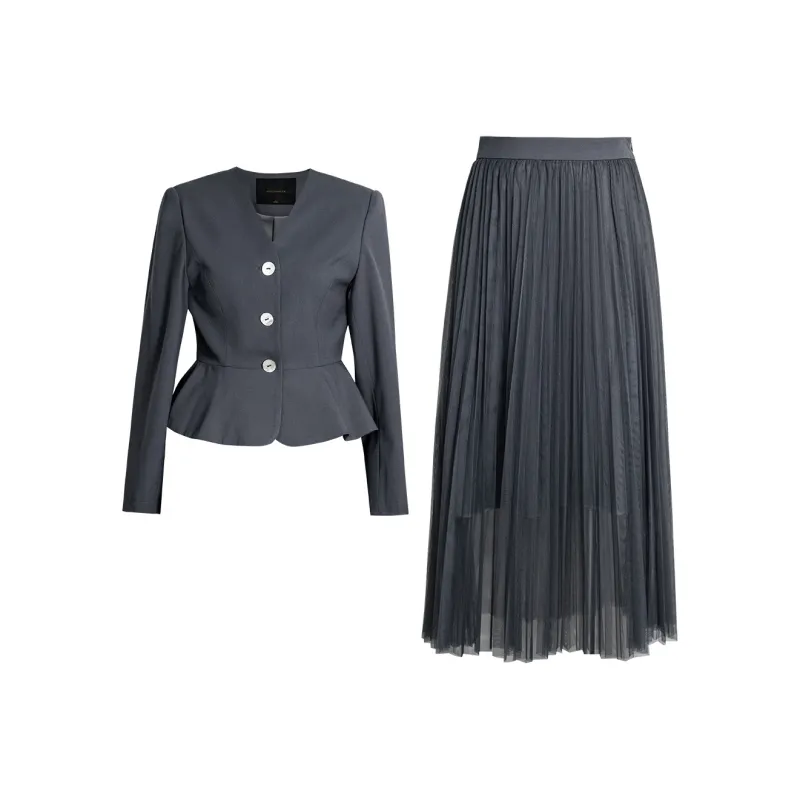 ROEYSHOUSE Skirt Set Women's Gray-0