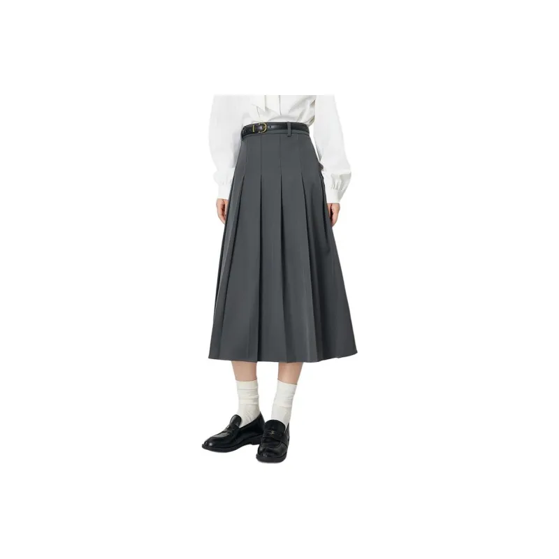 Dajia Poetry Casual Long Skirt Women's Gray-0