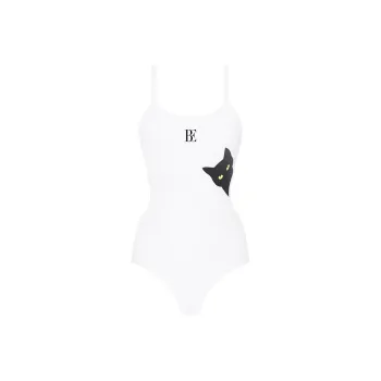 BALNEAIRE Fashion Tour Collection One Piece Swimsuits Women's Cute Cat White