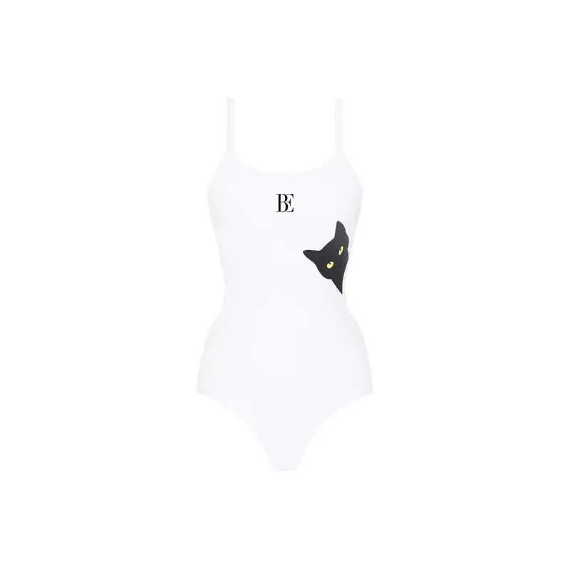 BALNEAIRE Fashion Tour Collection One Piece Swimsuits Women's Cute Cat White-0