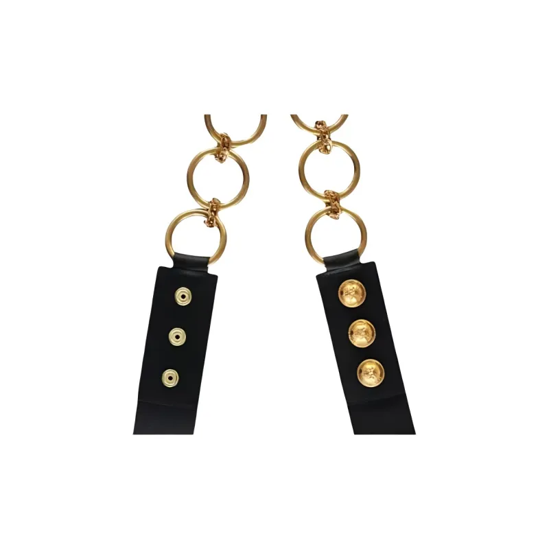 BALMAIN Chain link Leather Shoulder Strap-3