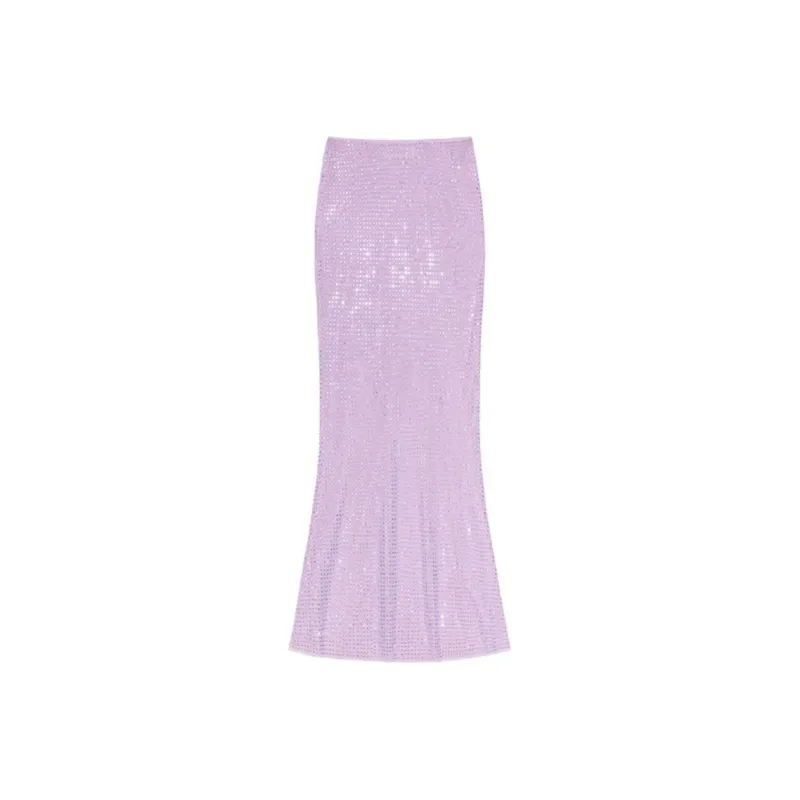 Self portrait Casual Long Skirt Women's Lilac-0