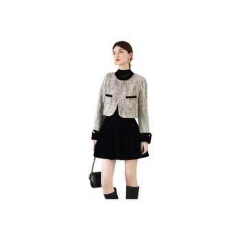 TOUCH Skirt Set Women's Beige Gray+Black