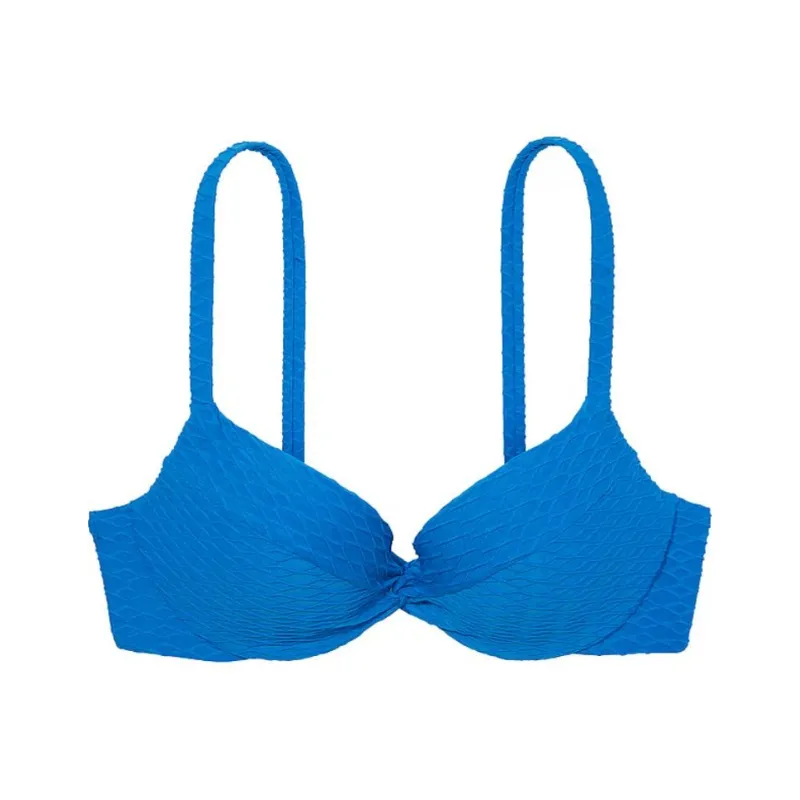 Victoria's Secret PINK Mix & Match Twist Push-Up Bikini Top/blue Bikini Women's Blue-0