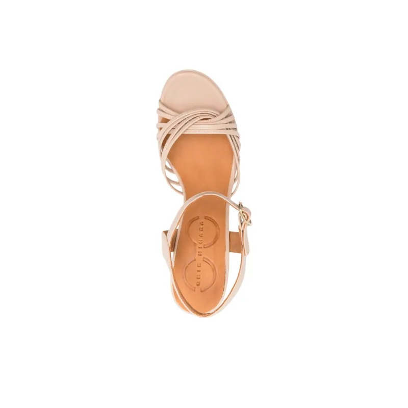 CHIE MIHARA Caneti One Strap Sandals 9cm Women's Beige-4